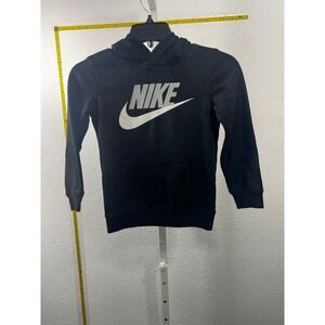 Nike Boys Black Futura Logo Pullover Fleece Hoodie Sweatshirt Size 6 5-6YRS